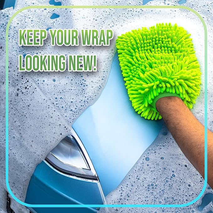 Rev Auto Vinyl Wrap Car Wash Soap Kit - Includes 64oz Car Wash Soap For Vinyl Wrap & Microfiber Wash Mitt | Works in Foam Cannon & Bucket Washes | pH-Balanced, Safe For All Finishes