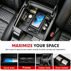 Autorder Center Console Organizer for 2022-2026 Chevy Silverado&GMC Sierra 1500/2024-2026 Silverado&Sierra 2500HD/3500HD Accessories Armrest Storage Box - Full Console w/Bucket Seats Only