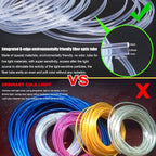 Optic Fiber Waterproof Car Side Glow LED Illumination Optic Fiber Band Car Interior Atmosphere Neon Cold Lights 4 Meters (13.12ft)
