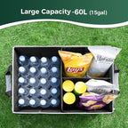 WELKIN 15GAL/60L Car Trunk Organizer with Lid & Dividers - Heavy Duty Collapsible Storage Organizer for SUV Sedan Truck - Waterproof Foldable Cargo Organizer for Groceries, Camping, Travel Accessories