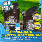 Salty Captain Mega 20-Piece DIY Car Cleaning Kit – All-in-One Car Detailing Kit with 2x Buckets, Towels, Brushes & 6x Cleaning Fluids – Foam Blaster compatible with Garden Hose – Premium Quality