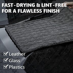 Greenfound Microfiber Towel for Cars, 1000GSM Car Drying Towel, Double Twist Pile & Edgeless Design, No Streaks, Scratches, or Water Spots, Soft and Absorbent, 18"×24", Wave Grey