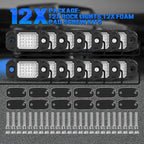 12Pods LED Rock Lights Blue 24led Chips Waterproof Neon Underglow Lighting Kit for Trucks SUV ATV Car