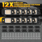 12Pods LED Rock Lights Amber 24led Chips Waterproof Neon Underglow Lighting Kit for Trucks SUV ATV Car