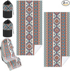 Hahafelt 2 Pack Car Seat Towel Covers with Storage Bag, 63 x 32 Inch Universal Non Slip Waterproof Sweat Protector for Car Truck, Gym Swimming Running, Machine Washable (Tuscon Aztec)
