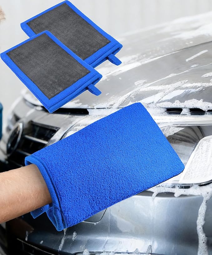 2PCS Clay Mitt,Car Accessories Clay Towel Auto Detailing,Anti-Scratch Clays Mitts for Cleaning Polishing Detailing Auto Paint,Glass,Wheels,Suitable for Sedans,Cars,Trucks,Commercial Vehicles