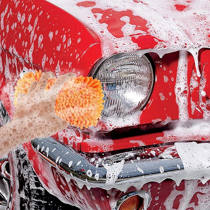 SCRUBIT Microfiber Car Wash Sponge - Non-Scratch Wash Mitt Microfibers for Cleaner Cars, Great for Everyday Cleaning - Automobile Cleaning Sponges Essential Part of Any Washing Kit - 2 Pack
