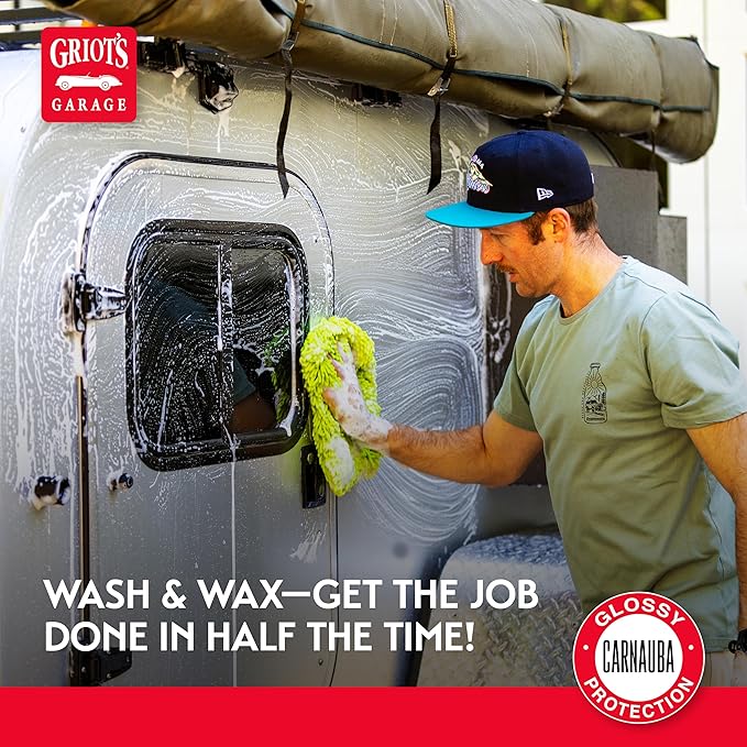 Griot's Garage Wash and Wax for RVs, Campers, Trailers, Boats, ATVs, UTVs, Motorcycles, Works on Paint, Chrome, Vinyl, Plastic, Rubber, Glass, and More, 10809, 64oz