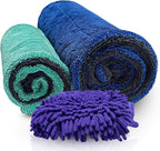 Polish Pro Microfiber Car Drying Towel, Set of 3pcs: X-Large 35"x 24" + Small 16"x16" + Free Wash Mitt, Ultra Absorbent, Microfiber Drying Towel for Cars. 1400GSM.
