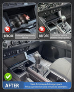 Center Console Hidden Storage Cover for Toyota Tacoma 2016-2023 Accessories, for Wireless Charging & Non Charging Models- Center Console Privacy Cover Protector Anti-Dust Organizer
