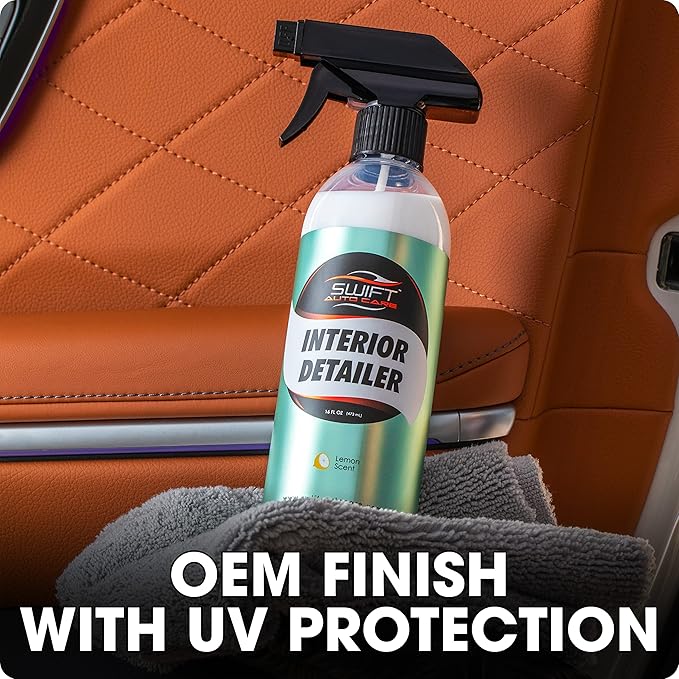 Swift Interior Detailer & Protectant Spray (16 Oz) – Car Interior Quick Cleaner with UV Blocking Protection | OEM Matte Finish, Anti-Static, Odor Neutralizing | For Leather, Vinyl, Plastics, & More!