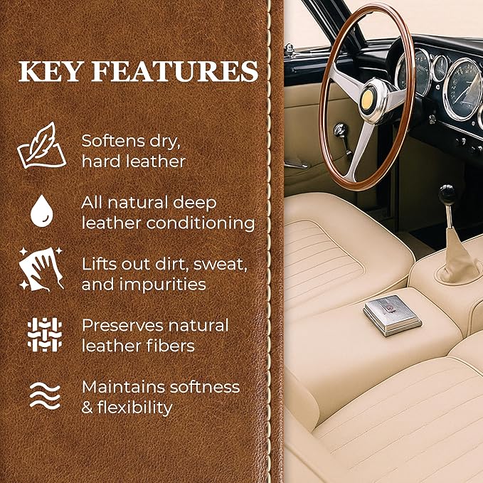 Leatherique Leather Care & Preservation Set - 8 oz | Leatherique Rejuvenator Oil & Prestine Clean 2-Step System | Softens, Conditions & Preserves Leather | Perfect for Cars, Furniture, Saddles & More