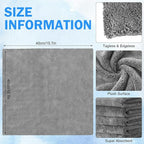 Tallew 15 Pcs 15 Pcs Car Microfiber Towels Buffing Drying Wash Cleaning Cloths Plush Large Towels Thick Care Polishing Detailing Waxing Scratch Proof Towel, 15.75 x 15.75 Inch (Dark Gray)