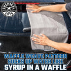 Chemical Guys Waffle Weave Gray Matter Microfiber Drying Towel - 25" x 36", Premium Blend Microfiber Towel with Soft-Banded Edging for Scratch-Free Car Drying, Ultra Absorbent