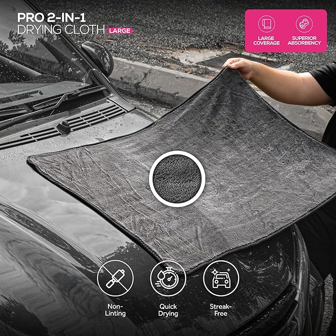 Large Microfiber Drying Towel for Cars – Ultra-Absorbent Plush, Scratch-Safe & Streak-Free Car Wash and Detailing Towel, XL 36 x 24 in, for Cars, SUVs & Trucks