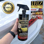 IBIZ Waterless Wash and Wax - 32oz Premium Carnauba Formula - Safe for All finishes - Rinse Free - Long Lasting Shine, Deep Gloss, and Advanced Protection.