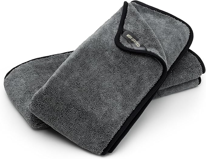 Twist Pile Extreme Absorbency Car Drying Detailing Soft Microfiber Towel 1000gsm (2-Pack, 33.4" x 29.5")