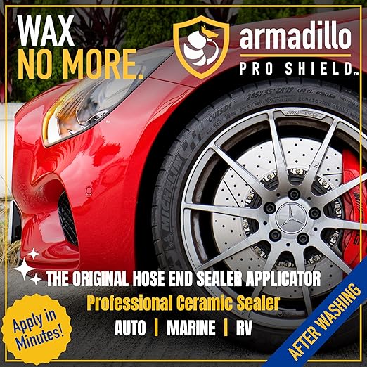 Professional Ceramic Sealer – Ultimate Protection & Just Waxed Deep Shine – Spray-On Hydrophobic Ceramic Coating for Cars, Boats & RVs (12 oz Hose-End Sprayer)