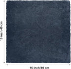 Shimeyao 30 Pcs16 x 16 Inch Edgeless Microfiber Plush Towels for Cars Detailing Drying Wash Polishing Absorbent Cleaning Cloths, 500 GSM (Navy Blue, Gray, Black)