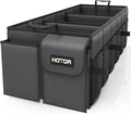 HOTOR Trunk Organizer for Car - Car Organizer, Foldable Trunk organizer for SUVs & Sedans, Sturdy Organization for Car Accessories, Tools, Sundries, Black, 3 Compartments, 31.9"×12.6"×10.6"