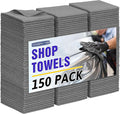 Microfiber Cleaning Cloth,150 Pack Grey Cleaning Rags, Bulk All-Purpose Lint-Free Shop Towels Wipes, Commercial Micro Fiber Cleaning Towels Washcloth for Car Garage Housekeeping 11.5"*11.5"