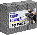 Microfiber Cleaning Cloth,150 Pack Grey Cleaning Rags, Bulk All-Purpose Lint-Free Shop Towels Wipes, Commercial Micro Fiber Cleaning Towels Washcloth for Car Garage Housekeeping 11.5"*11.5"