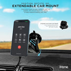 iHome 5-in-1 Complete Car Charging Kit, 15W MagSafe Charger, Dual Port Adapter, Mounts & Cable