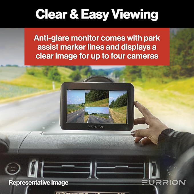 Furrion Vision S Wireless RV Backup Camera System with 7-Inch Monitor, 3 Cameras: 1 Rear, 2 Side Cameras, Infrared Night Vision, Wide-Angle View, Hi-Res, Waterproof - FOS07TAEM