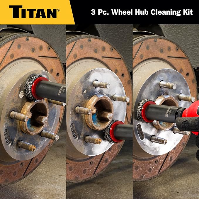 Titan 51798 Wheel Hub Cleaning Kit, Includes 1/2-Inch Drive Impact Socket & Brake Disc Cleaning Pads