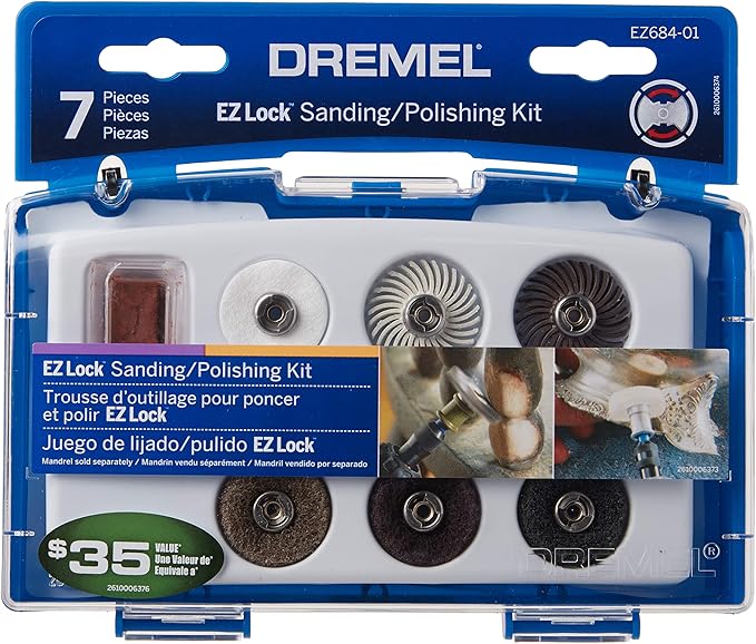 Dremel EZ684-01 EZ Lock Sanding And Polishing Kit, Blue