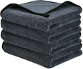 CICMOD Car Drying Towels 35"x24" Large Microfiber Towels for Car Detailing Gray - 4 Pack