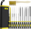 KJE 13PCS Needle File Set, Small File Set Includes 6PCS Diamond File, 6PCS Metal File, Cleaning Brush & Carrying Case for Precision Metal, Jewlers, Wood, Leather and Plastic