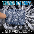 Chemical Guys, The Dually, Dual-Fiber, Wet-Dry Use, Microfiber Wash Mitt, (Car Wash Mitt Great for Car, Truck, SUV, RV, & More) Dark Blue + White, MIC517