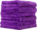 PROJE' PurplePRO - Purple Microfiber Drying Towel for Cars - Ultra Absorbent Cleaning Cloth - Auto Exterior & Interior Detailing Towel - 500 GSM 16in x 16in - (Pack of 6)
