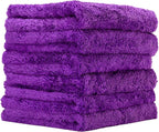 PROJE' PurplePRO - Purple Microfiber Drying Towel for Cars - Ultra Absorbent Cleaning Cloth - Auto Exterior & Interior Detailing Towel - 500 GSM 16in x 16in - (Pack of 6)