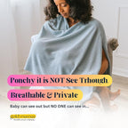 Breathable Nursing Cover Up for Breastfeeding - Privacy Nursing Covers - Newborn Essentials Must Haves - Improved Ponchy by Gold Mamas - Blue