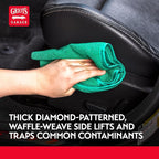 Griot's Garage Dual Weave Interior Towels for Car Detailing, Cleaning, and Polishing, Ultra-Absorbent, Scratch and Lint-Free, 16” x 16”, Set of 3, 10282