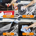 SONAX Car Wash Shampoo Concentrate 314300 | High-Foaming pH-Neutral Formula for Effective Cleaning | Safe on All Paint Wax Sealants & Coatings | Removes Dirt Grime and Road Film | 1L (33.3oz)