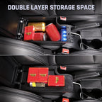YJYWZH Car Armrest Storage Box for Toyota Hilux Center Storage Box Organizer Interior Hand Centre Consoles with 3 USB Port Arm Rest Double-Layer Accessories
