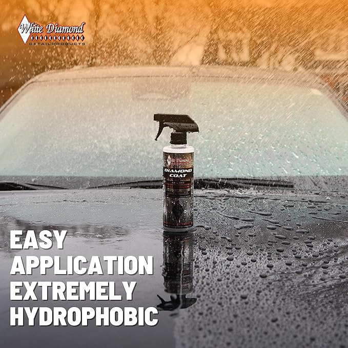 Diamond Coat Graphene Infused Ceramic Spray By White Diamond Detail Products, Advanced SiO2 Technology Infused with Graphene Provides Long Lasting Protection, 16oz Bottle, Brilliant Shine Made Easy