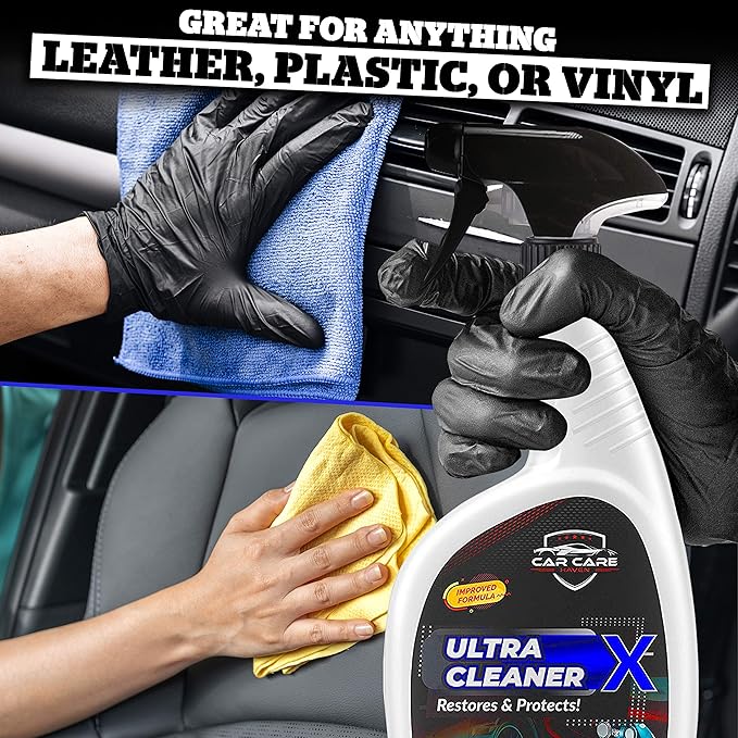 Ultra Cleaner X - Multi-Surface Automotive Cleaning Spray with 2 Microfiber Towels - Professional-Grade Washing & Detailing Formula for Vehicle Restoration & Protection - 32oz Bottle