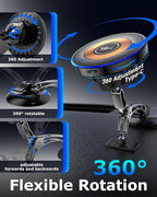 ZBF Magnetic Wireless Charging Car Phone Holder with 15W Fast Charging & Strong Vacuum Suction, 360° Rotatable Dashboard & Windshield Mount for Magsafe iPhone 17/16/15/14/13 Android Galaxy S24/S23/S22