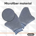 Superio Microfiber Dusting Gloves for Plants, Silver Polishing Gloves Reusable Scratch Free Miracle Mitt, Washable Cleaning Car Wash Mitt