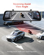 12" 4K Mirror Dash Cam with STARVIS 2 Sensor,View Rear Mirror Camera 2.5K with Back Seat Car Baby Monitor 1080P,Built-in 5.8G WiFi GPS, APP Control,Night Vision,for Family Car Safety