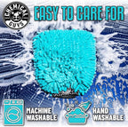 Chemical Guys Teal X-Large Noodles Mitt 2 Pack - Ultra Plush Scratch-Free Wash Mitt with Maximum Foam Coverage for All Vehicle Surfaces (MIC51302)