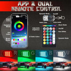 8 Pods RGBW LED Rock Lights for Jeeps Truck Off Road ATV UTV Golf Cart RZR SXS, Waterproof Multicolor Neon Underglow Kit with APP/RF Remote Control&Brake Red Function,12V Pure White Underbody Lights