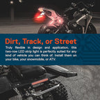 TRUE MODS 1pc 8" LED Motorcycle Turn Signal & Brake Taillight Strip [Waterproof] [Dual Row] [RED Tail & Brake] [AMBER Sequential Blinker] Self Adhesive Surface Mount Flexible Lamp for ATV Dirt Bike