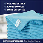 MW Pro Multi-Surface Microfiber Towel – 12 Pack | Premium Cleaning Cloth | Clean, Buff, Dust, Polish, Absorb | Large 16"x16" (Blue)
