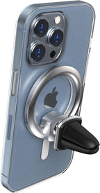 Scosche MagicMount MEMSV Elite2 Magnetic Phone Mount for Car Vent, MagSafe Phone Holder with 360° Adjustable Magnet Head, Cell Phone Stand Compatible with iPhone 16/15/14/13/12 & MagSafe Case, Silver