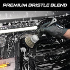 VIKING Exterior Detailing Brushes, Premium Boars Hair and Synthetic Bristles for Car Detailing Kit, Includes 2 Brush Head Diameters, 1 Inch and 1.5 Inch Brush Set
